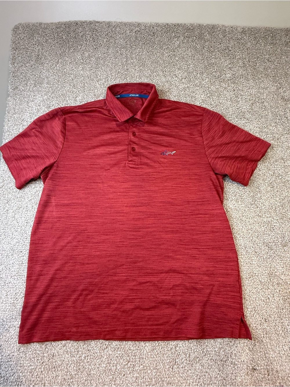 Greg Norman Collection Red Heather Polo Shirt